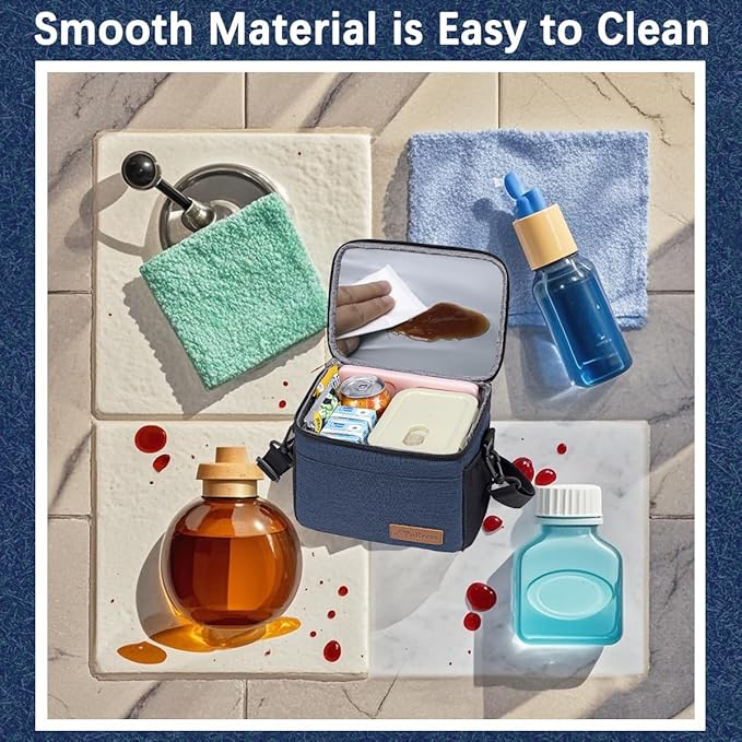 TuErcao Insulated Cooler Bag 6/24 Can Collapsible Leakproof Soft Sided Cooler for Car, Portable Foldable Small Ice Chest for Beach Camping Picnic Travel, 5/15qt Lunch Box for Men Work