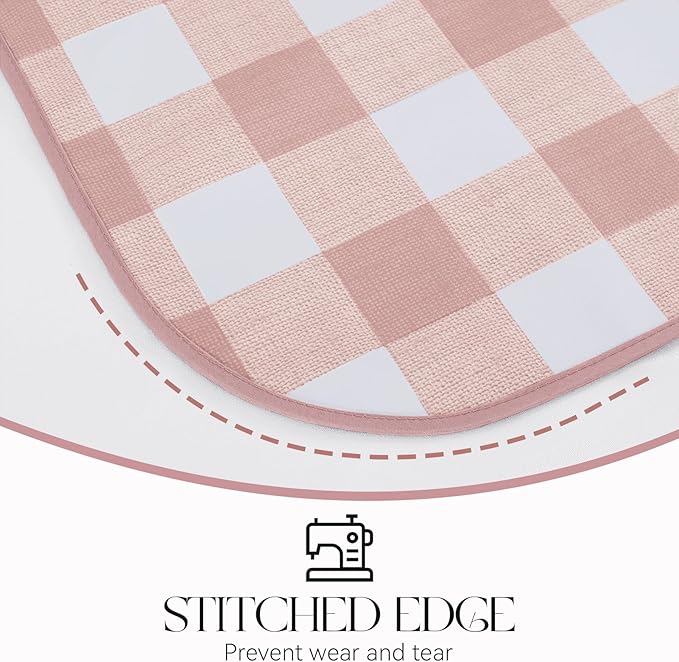 MOSAYT Rectangle Vinyl Tablecloth, 100% Waterproof Buffalo Gingham Plastic Table Cloth, Heavy Duty Wipeable Table Covers for Picnic, Outdoor, Camping - 54 x 108, Pink