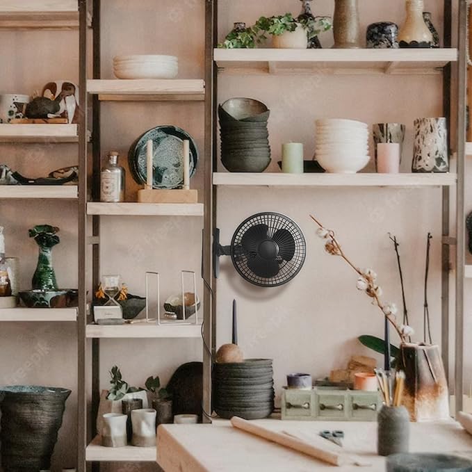 JOEY'Z 2 Pack - 6 INCH - 2 Speed - Adjustable Tilt, Whisper Quiet Operation Clip-On-Fan - Black