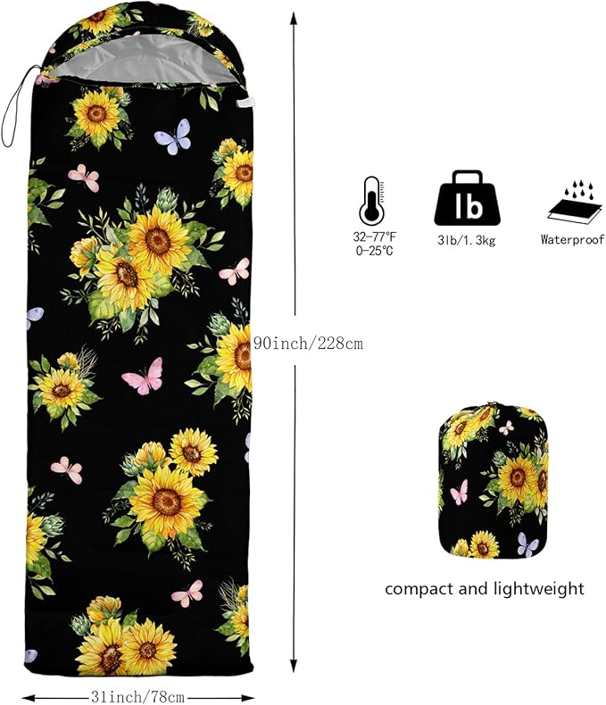 Sleeping Bags for Adults Kids,Backpacking Camping Sleeping Bag for Girls Boys Lightweight Waterproof Cold/Warm Weather Sleeping Bag for All Season