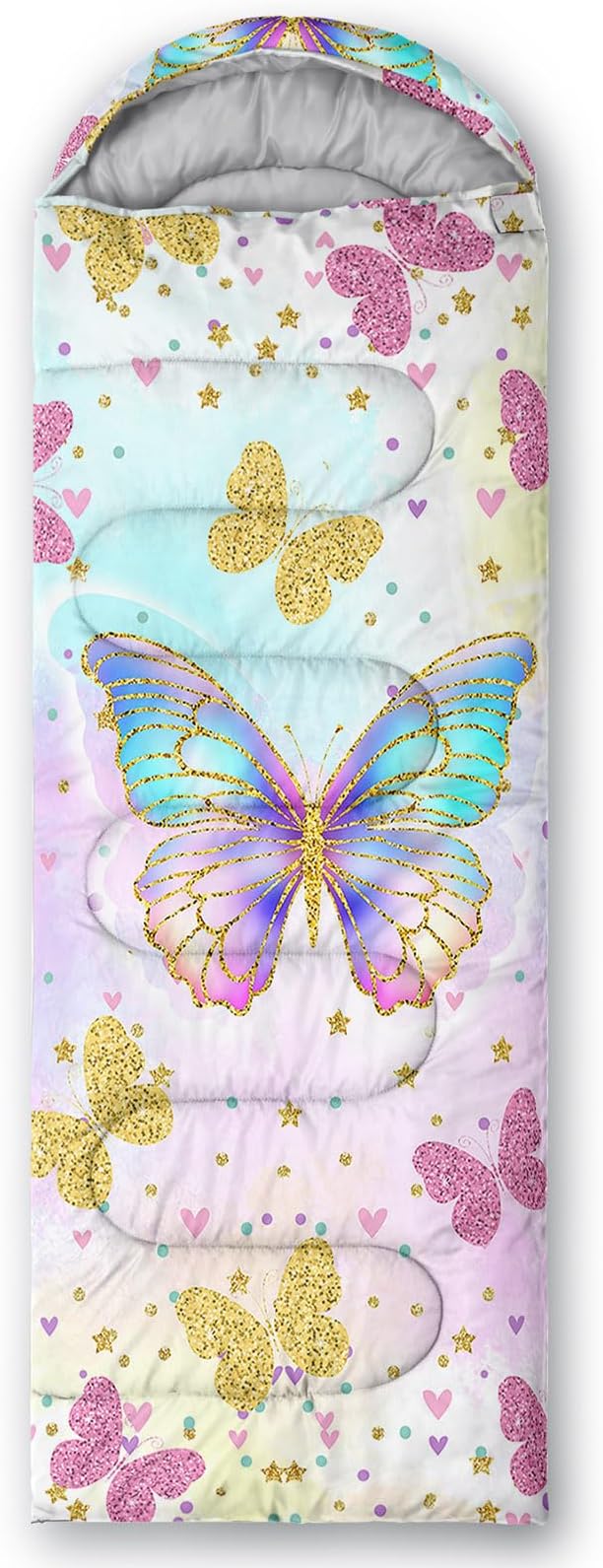 HOSIMA Dear Hunting Pattern Cold Weather Sleeping Bags for Adults,Black Light Weight Sleeping Bags for Kids Adults,WaterProof Sleeping Bags for Outdoors Hiking.