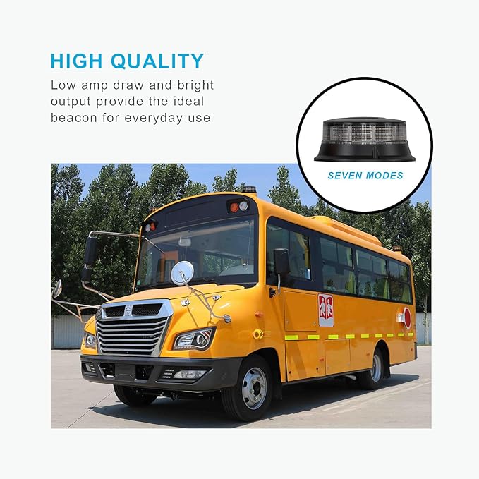 Agrieyes Smoke Lens Beacon Light 4.2Inch, Amber Flashing Safety Warning Lights Permanent Mount, LED Emergency Strobe Lights for Vehicles,