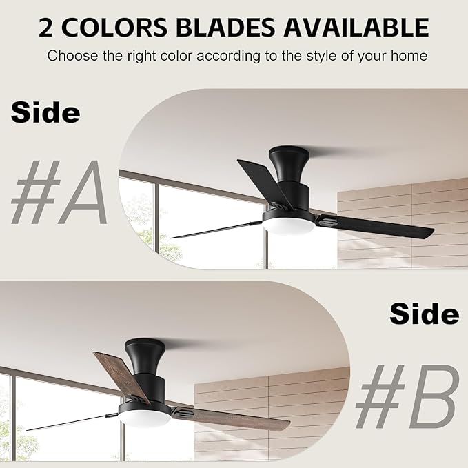 Obabala 60 Inch Ceiling Fan with Remote & APP, LED Light, 6-Speed Reversible DC Motor, Indoor & Outdoor Modern Ceiling Fan for Patio, Living Room, Bedroom