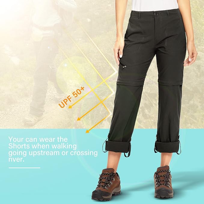 Women's Hiking Pants Convertible Zip Off Lightweight Quick Dry Outdoor Travel Camping Safari fising Pants