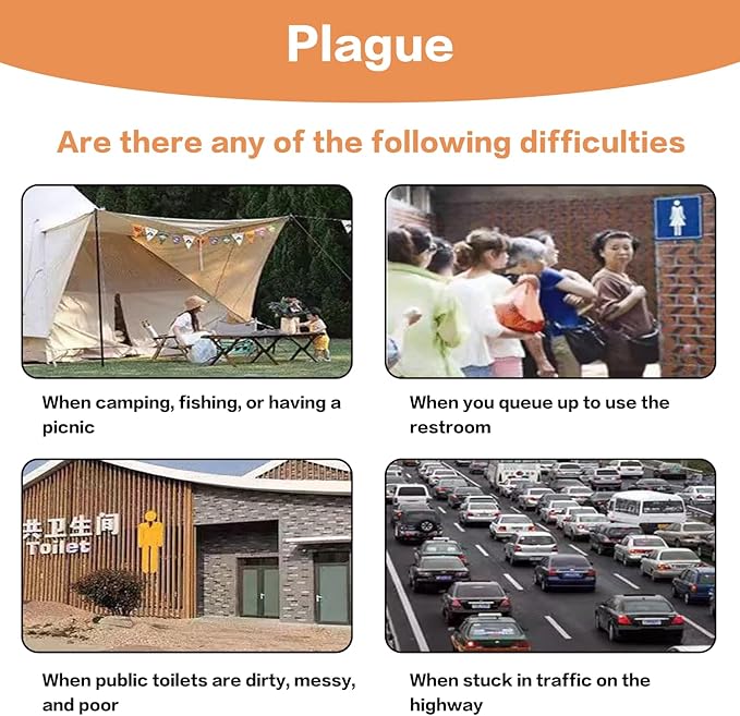 Portable Camping Toilet for Adults - Portable Folding Toilet with Lid,Travel Portable Potty for Adults,Porta Potty Car Toilet,Grey