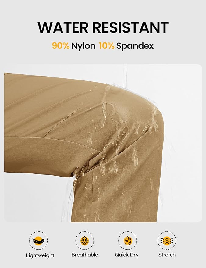 TBMPOY Women's Lightweight Hiking Pants Water Resistant Quick Dry Travel Work Outdoor Fishing Pants Zipper Pockets