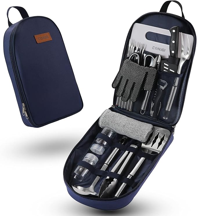 Camping Cookware Storage Bag - Camping Cooking Utensils Set Bag Camping Tool Portable Storage Bag Suitable for Knife, Fork, Spoon, Chopping Board, Chef's Knife,Kitchenware Storage