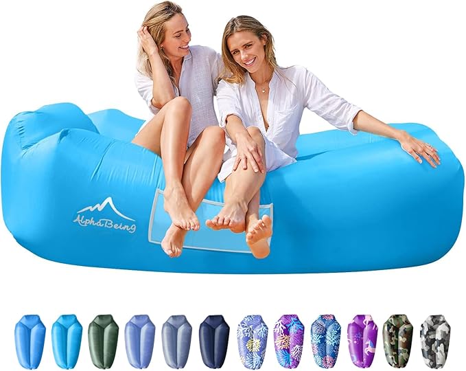AlphaBeing Inflatable Lounger Beach Chair Accessories, Air Sofa Hammock Inflatable Couch for Camping Backyard Lakeside with Compression Sacks, Ideal Outdoor Gifts for Adults