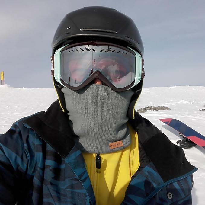 HONGTEYA Neck Gaiters for Men, Winter Neck Warmer Face for Men & Women,Thick Windproof Warm Lined Ski Mask