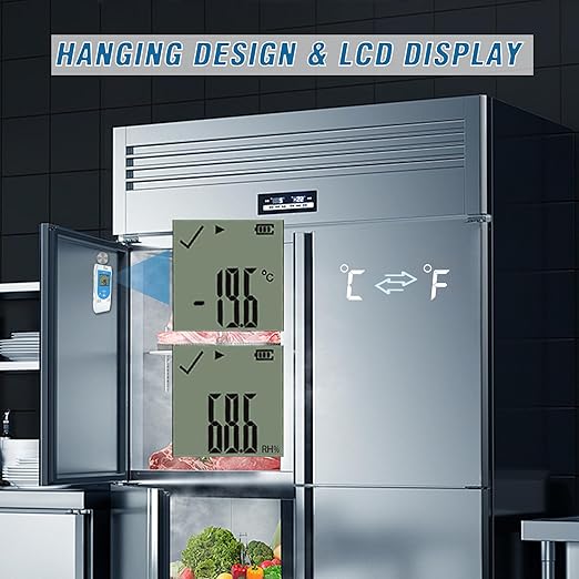 Tzone Reusable Temperature and Humidity Data Logger USB,Temp Recorder Humidity Logger with PDF&CSV Report,Digital Refrigerator Thermometer Hygrometer 32000 Recording for Lab Food Storage,LED Alarm