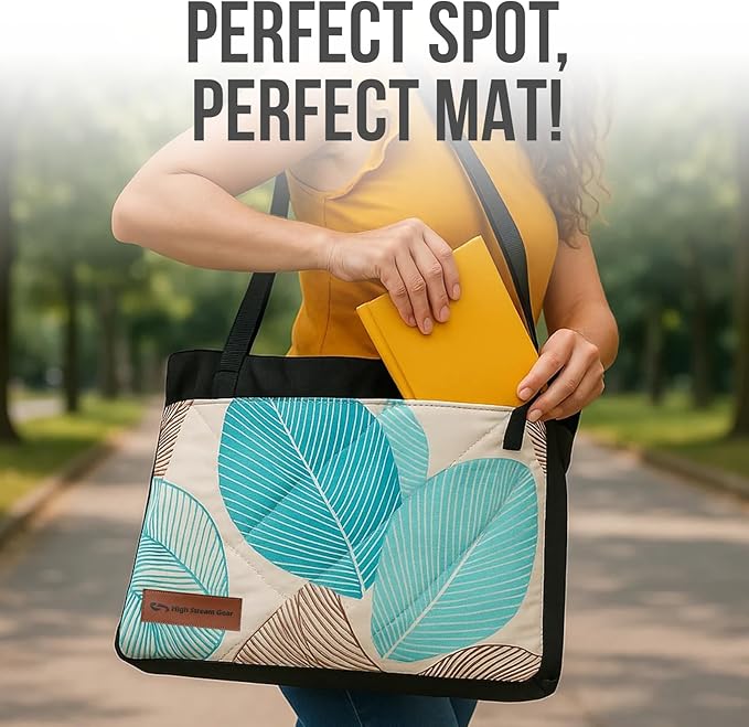 Picnic Blanket Waterproof Foldable – 2-in-1 Picnic Mat and Bag, Large Outdoor Beach Mat, Compact & Portable Picnic Blankets for Travel, Camping, Park, or Family Use (Stripes)