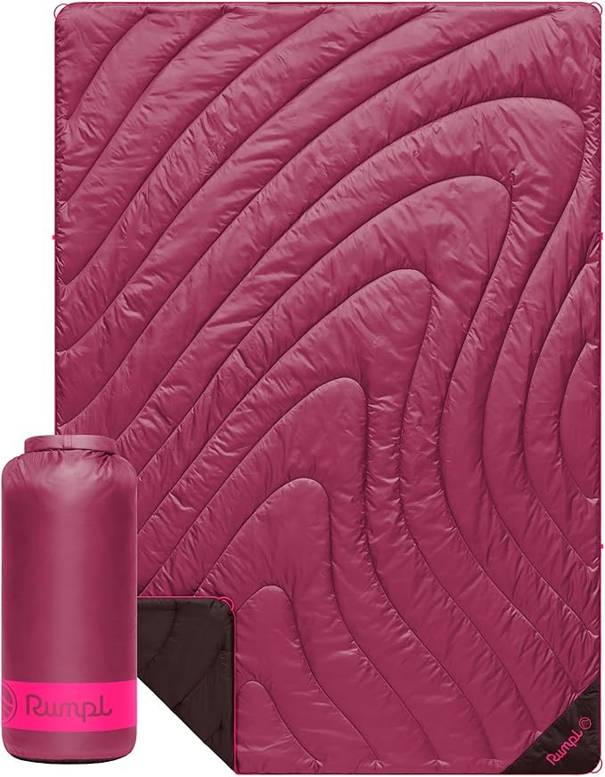 Rumpl Original Puffy Blanket - Warm, Water-Resistant Camping Blanket with 100% Recycled Synthetic Insulation, 52"x75", Original Puffy V2, Cactus Flower