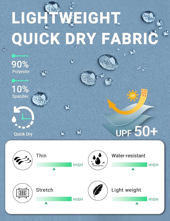 BVVU Women's Hiking Pants Lightweight Quick Dry Travel Outdoor Pants Waterproof Work Cargo Joggers with Zipper Pockets