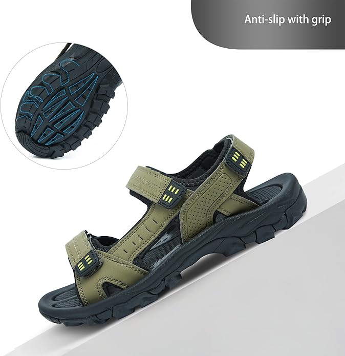 Men's Sandals Open Toe Water Sandals,Athletic and Outdoor Hiking Sandal Waterproof Lightweight with Adjustable Strap