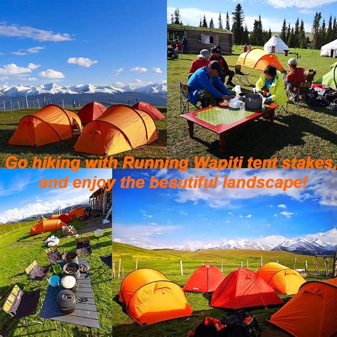 Beach Tent Stakes Canopy Anchors Canopy Stakes Heavy Duty Screw Shape 10 inch - 20 Pack Orange