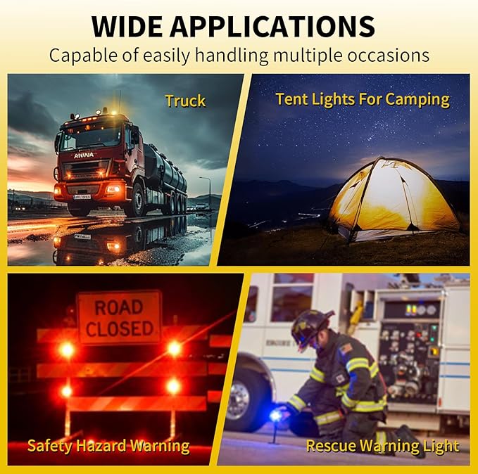 Tumecos Emergency Flare Alert Warning Signal Caution Light LED Beacon Pro with Magnetic Base for Vehicle (Blue 1)