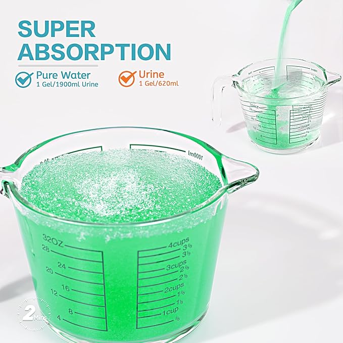 Wenge Portable Toilet Powder, 45Pack Jasmine Scent Pee Powder Solidify Body Fluids in 1 Min, Easy to Port Waste Liquid, for Camping Portable Toilet, Solidifies Urine & Diarrhea in Pet Loo