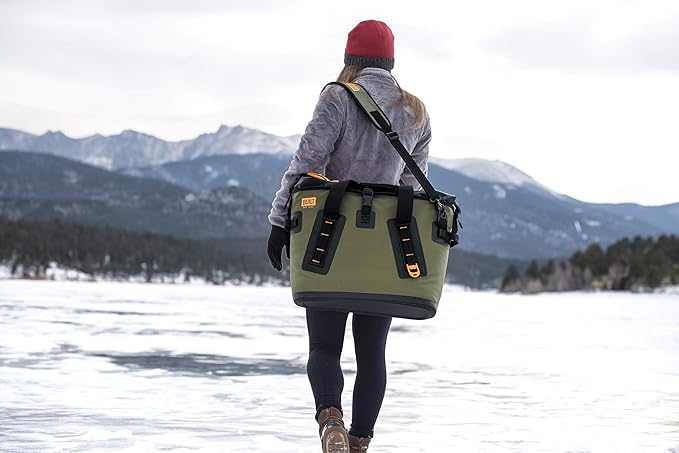 BUILT Large Welded Soft Portable Cooler with Wide Mouth Opening - Insulated and Leak-Proof Olive 5213958