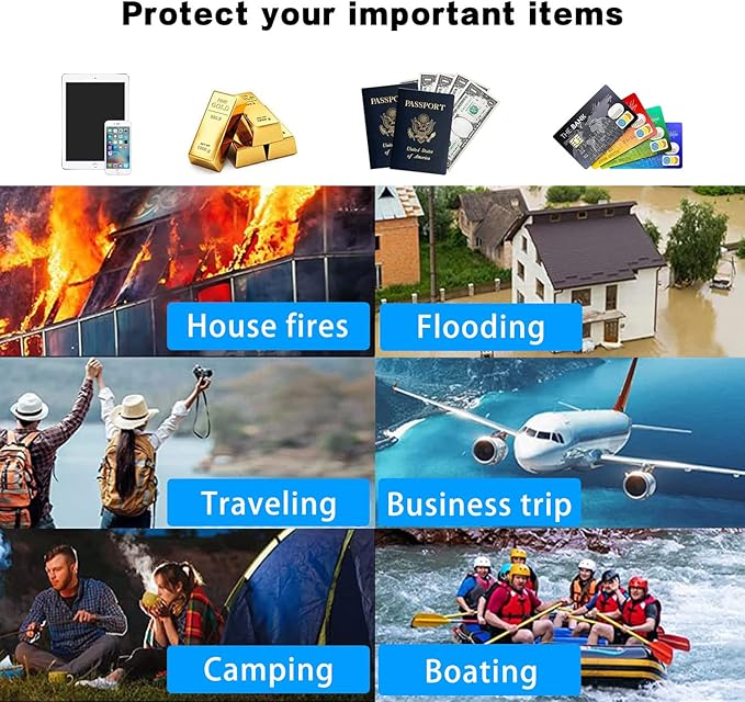 2PCS 15"x11" Fireproof Document Money Bag Home Office Travel Fireproof Safe Storage Pouch for A4 Document Cash Money Valuables Jewelry Passport Currency Keys Tablet Power Bank Lipo Battery