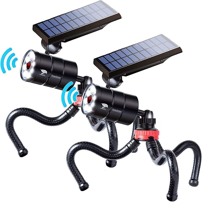 Solar Lights for Outside (Aluminum Alloy), Camping Motion Sensor Light, 100-DAY Free Replacement/Refund Outdoor Solar Power Motion Sensor Light Waterproof for Camping Pathways, Gardens