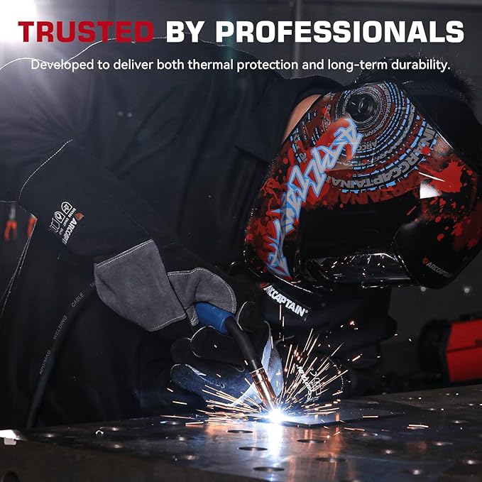 ARCCAPTAIN Welding Gloves 932℉ Heat/Fire Resistant 16 inches Gloves for Stick, Mig, Forge, BBQ, Grill, Fireplace, Baking, Stove Working Protection