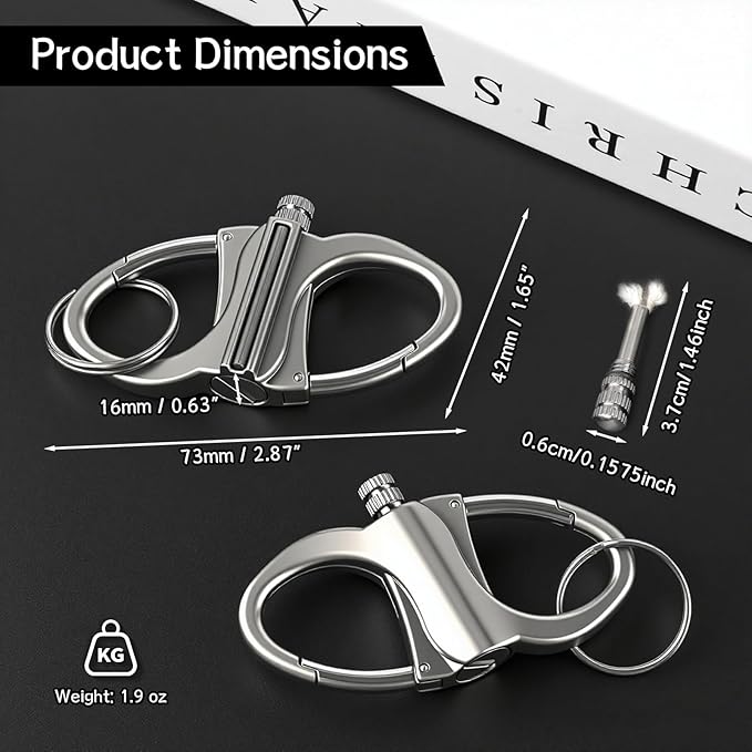 Keychain Lighter, Permanent Metal Match Strike, Infinity Lighter Waterproof Windproof Matches Reusable, Multitool Fire Starter Key Ring for Outdoor Hiking Traveling Camping Emergency