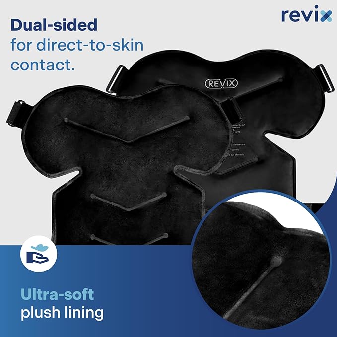 REVIX XL Shoulder Ice Pack Rotator Cuff Cold Therapy, Reusable Gel Ice Pack Shoulder Wraps for Discomfort and Recovery, Promoting Flexibility and Mobility, Long-Lasting Compression, Black