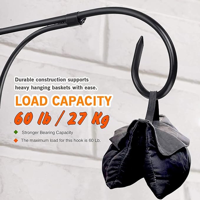 Fashion&cool 2 Pack Plant Hanging Bracket, 11 inch Wall Mount Plant Hanger Outdoor Indoor, Decorative Hanging Plant Bracket Hooks for Planter Flower Bird Feeder Lanterns Wind Chimes with Screws (2)