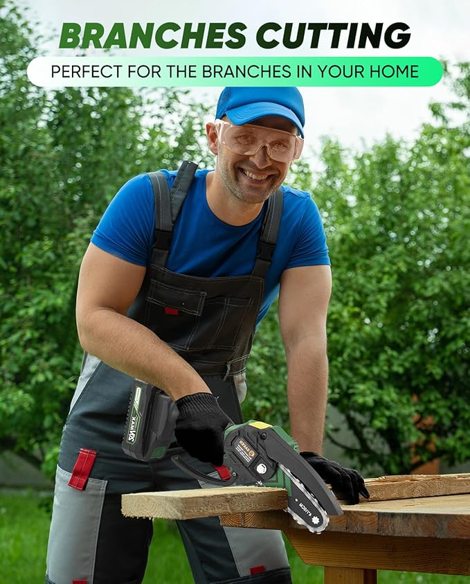 Saker Mini Chainsaw,2025 New Upgrade Electric Chainsaws,Portable Chain Saw Cordless Battery Powered,Small Handheld Chain Saws Pruning Shears Saw for Wood Tree Branches,Courtyard and Garden