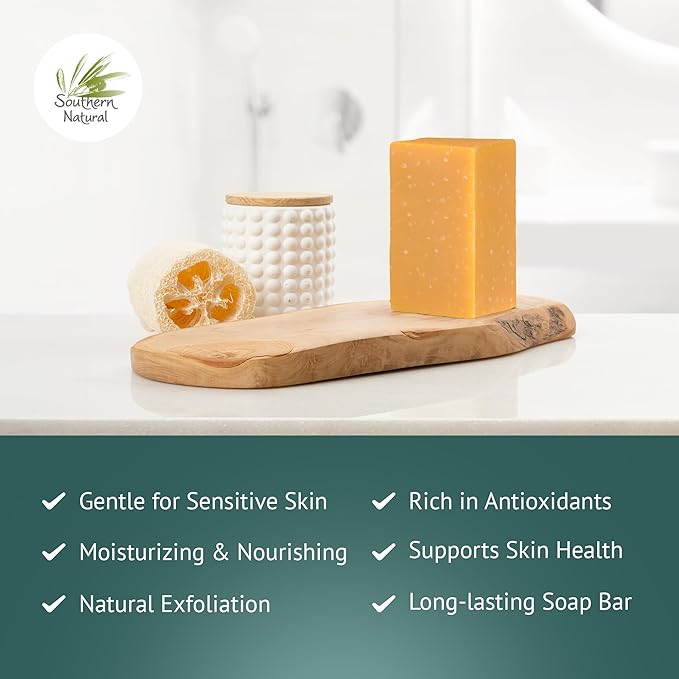 Southern Natural Goat Milk Soap Bar - 3 Pack Essential Oil Blend - For Dry Sensitive Skin. Natural Handmade Face & Body Soap For Men & Women.