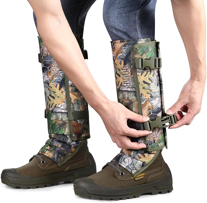 QOGIR Snake Gaiters for Hunting: Durable Snake Guards, Snake Gaiter Leggings for Men & Women, Snake Bite Protection for Lower Legs, Snake Proof Gaiters with Adjustable Size