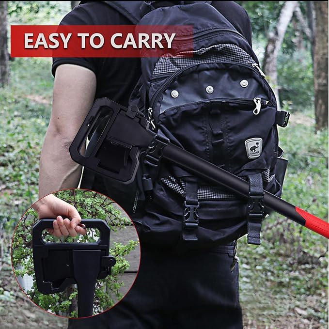 Camping Hatchet 31.8 Inch,Survival Hatchet Tactical for Wood Chopping and Kindling,Hatchet Axewith V Grind Blade, Lightweight Nylon Fiber Handle,for Outdoor Survival, Gardening, Hiking(M)