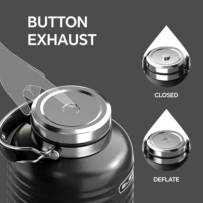 IDEUS Insulated Beverage Dispenser 5.2L, All-in-one for Camping Vacuum Double-Wall Stainless Steel Water Cooler Coffee Carafe Jug Leakproof Drink Container with Handle, Spigot & Stand (Black)