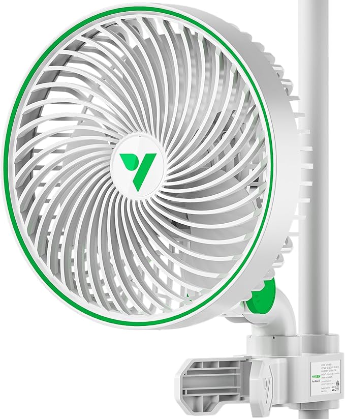 VIVOSUN AeroWave E6 Grow Tent Fan 6”, EC Motor, Smart Wifi Control, US Patented Auto Oscillating Clip fan, Weatherproof IP-54, Strong Airflow but Quiet for Hydroponic Ventilation Circulation, 1-Pack