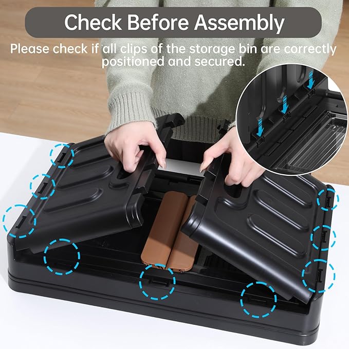 HAIXIN Storage Bins with 3 Lids - 19 Gal Stackable Organizer Box with Dual Opening Door Collapsible Closet Organization Plastic Black Storage Cabinet for Garage Laundry Room Camping, 3 Pack