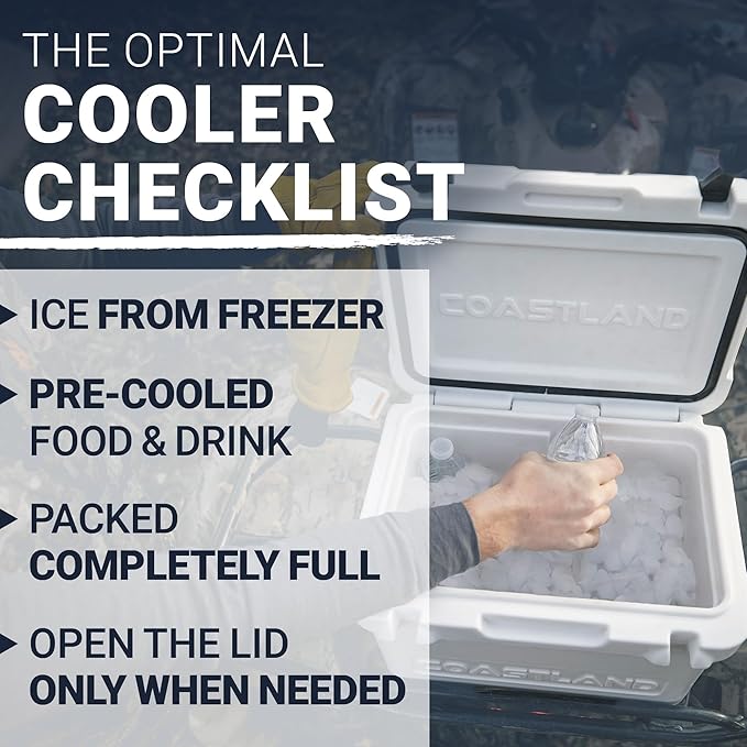 Coastland Delta Series Rotomolded Coolers, Premium Everyday Use Insulated Cooler, Ideal Portable Ice Chest Available in Multiple Capacities & Colors