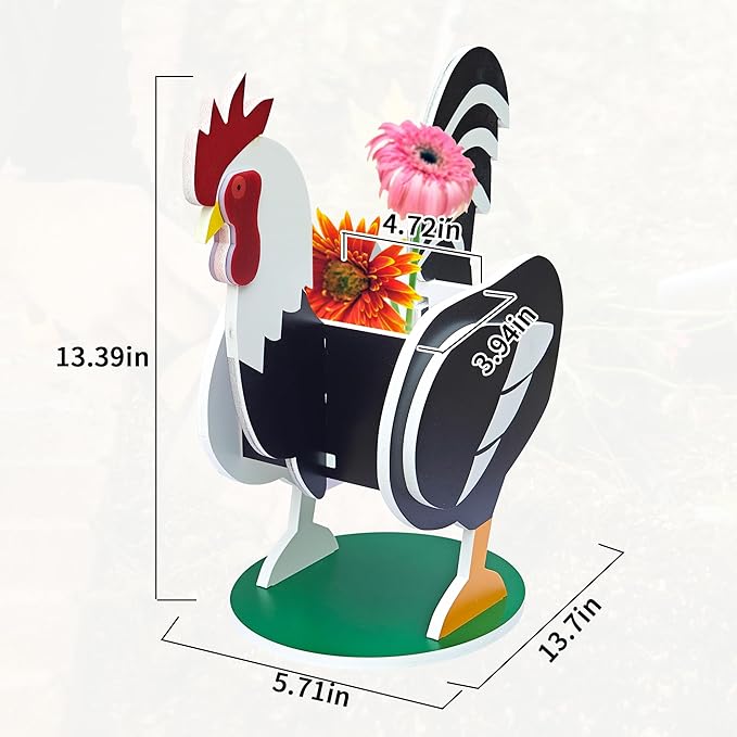 Rooster Planter, Pet Shape Garden Pots Plant Pots for Indoor/Outdoor Gardens Decoration, Cute, Surprise Gifts/Souvenirs for Pet Lovers