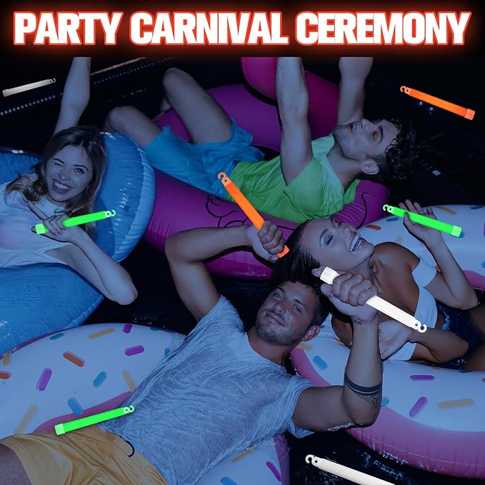 Sotiff 96 Pcs 6 Inch Ultra Bright Emergency Glowing Sticks, Glow Sticks with 12 Hour Duration, Halloween Favors for Party Birthday Wedding Concerts Halloween