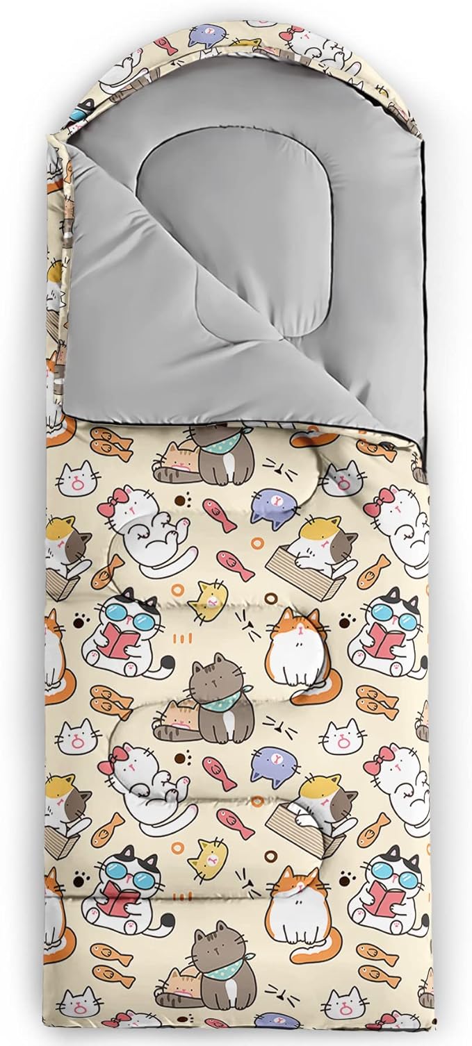 QOOMO Camping Sleeping Bags,3 Season Warm & Cool Weather,Lightweight,Waterproof Sleeping Bags for Adults & Kids,Traveling,and Outdoors,Camping Gear Equipment