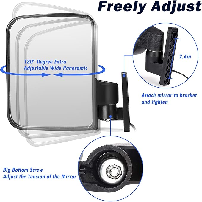 Universal Golf Cart Side Mirrors Rear View Mirror with Turn Signal Light for Club Car,EZGO and Yamaha Golf Carts