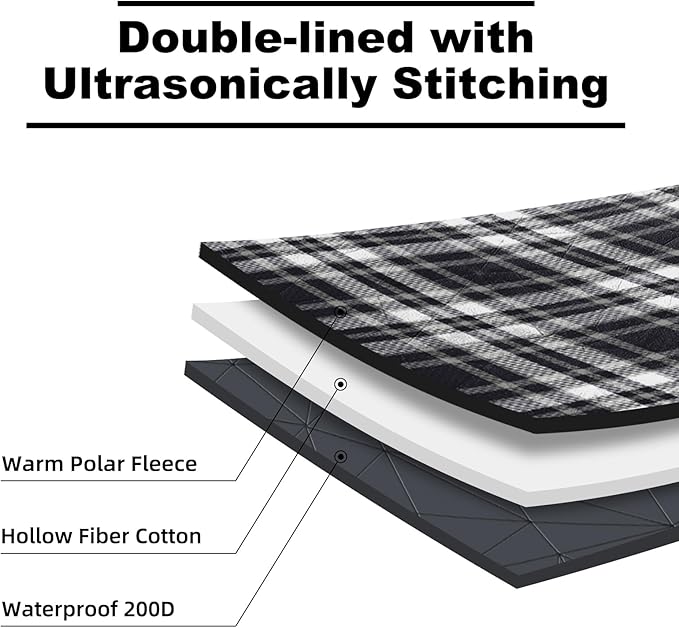 Outdoor Waterproof Blanket, Foldable Fleece Stadium Blanket for Outdoor Sports Event, Camping, Concerts, Car, Pet, Picnics - Windproof, Wearable, Machine Washable 80" x 58"