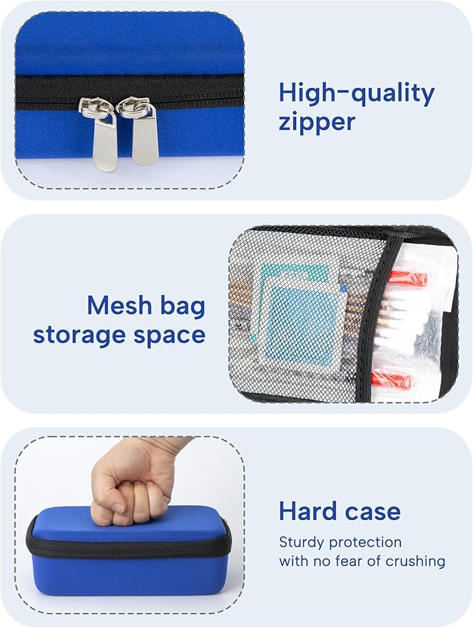 YOUSHARES Insulin Vials Refrigerator Storage Case - 10ml Peptide Vial Protective Holder for Fridge, 18-Slots Diabetic Insulin Small Bottle Organizer Bag Compatible with U-100 Vials