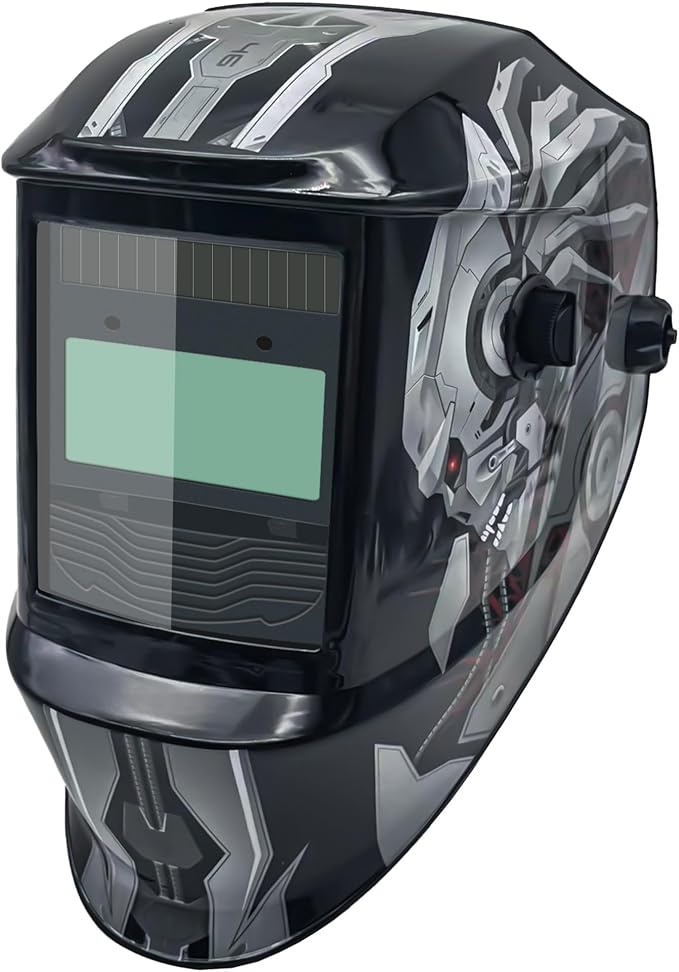 Auto Darkening Welding Helmet with Large Viewing Screen, Solar Powered, Adjustable Shade Range 9-13, Lightweight Welding Mask for TIG MIG ARC Plasma Cutting
