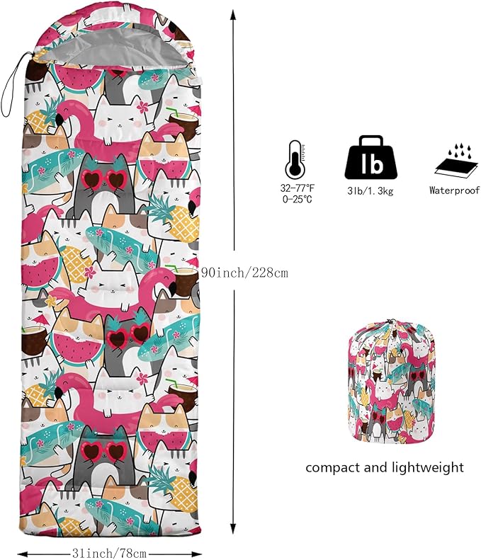 Print sleeping bag,sleeping bags,Outdoor Camping Sleeping Bag，Suitable For Children Boys And Girls Portable,Waterproof,Compact And Lightweight,Great For Outdoor Camping,Backpacking And Hiking