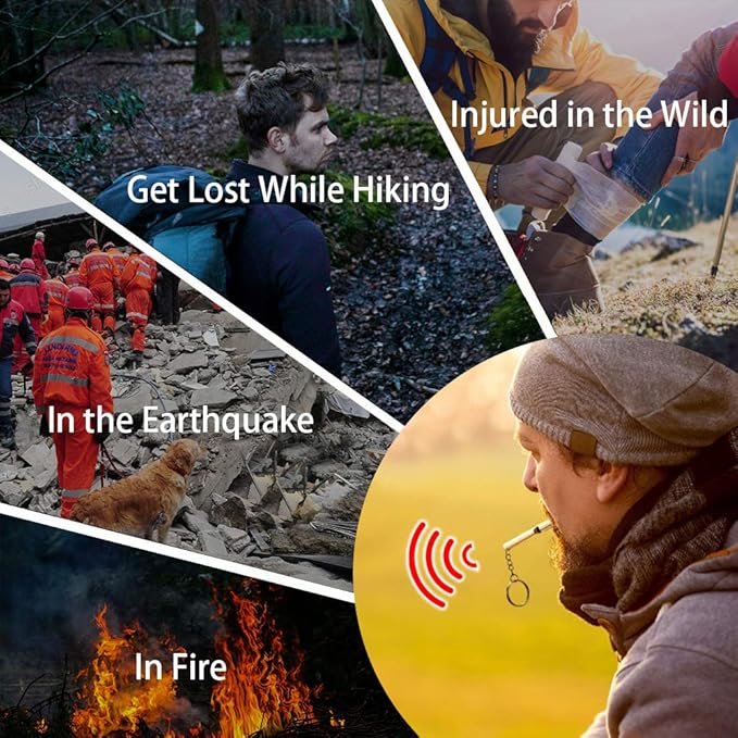 NedFoss Loud Bear Bell Set to Scare Bears, Hiking Essentials for Women, Emergency Whistle and Bear Bells for Hiking, Camping, Biking, Solid Brass Bear Deterrent Hiking Gear Gifts