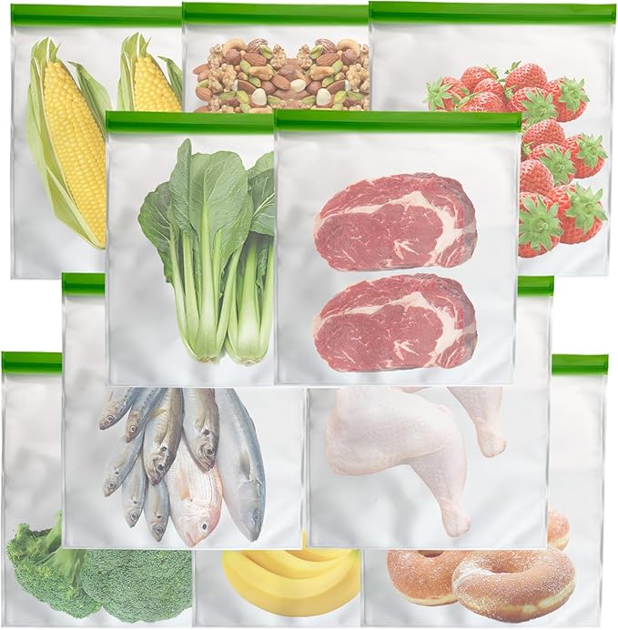 Odor Proof Food Storage Bags Reusable Bear Bags for Food Backpacking No-Odor Zipper Barrier Bags Fit Home Organization, Food Storage,Freezer Safe(10p-8.5x10in)
