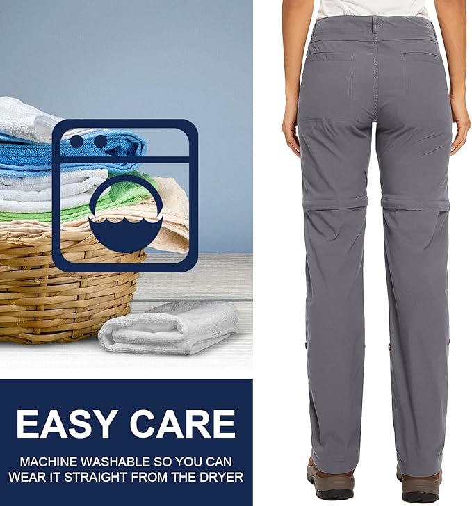 Women's Hiking Pants Convertible Zip Off Lightweight Quick Dry Outdoor Travel Camping Safari fising Pants
