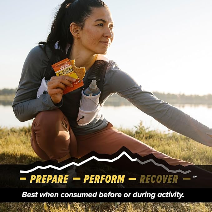 Honey Stinger Organic Gluten Free Salted Caramel Waffle, Energy Stroopwafel for Exercise, Endurance and Performance, Sports Nutrition for Home & Gym, Pre & Post Workout, Box of 16 Waffles, 16.96 Oz