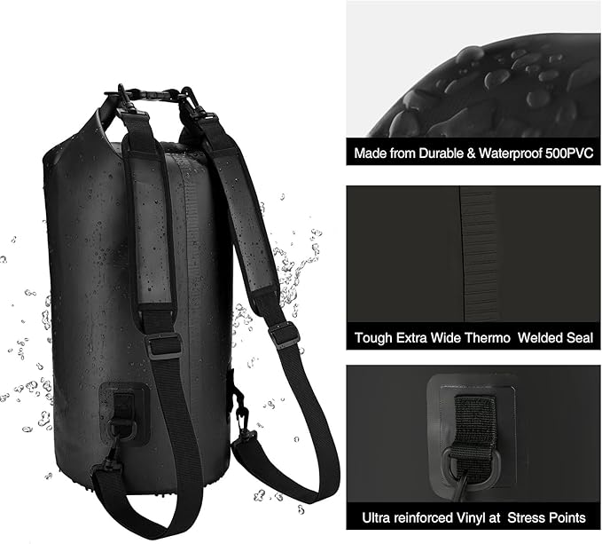 Piscifun Dry Bag, Waterproof Floating Backpack 5L/10L/20L/30L/40L with Waterproof Phone Case for Boating, Kayaking, Fishing