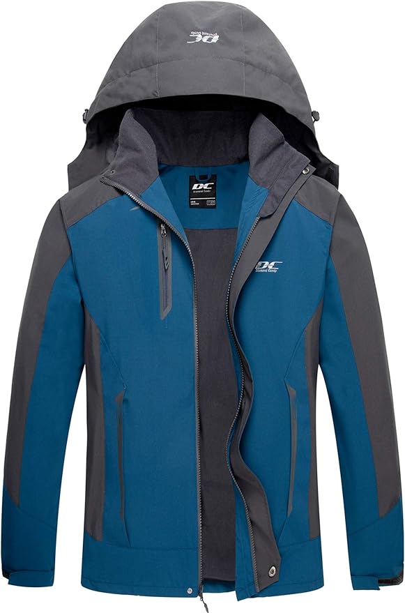 Diamond Candy Men's Hooded Waterproof Jacket Lightweight Rain Jacket Outdoor Casual Sportswear